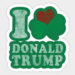 I Heart Shamrock Donald Trump Sticker